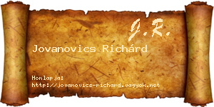 Jovanovics Richárd névjegykártya